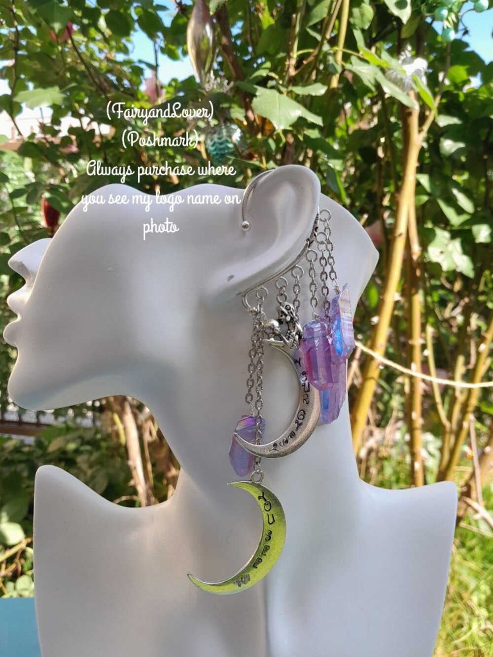 Stevie Nicks "YOU See YOUR GYPSY"quote moon celestial ear cuff wrap earrings